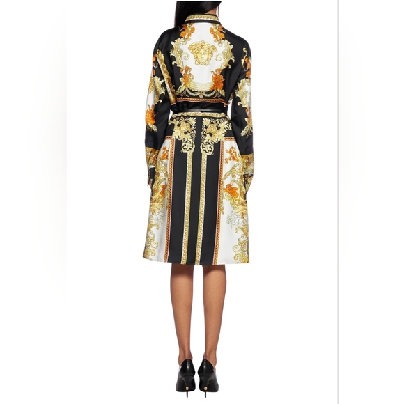 Versace Medusa Renaissance Print Shirt Dress Size 40 - Picture 4 of 6
